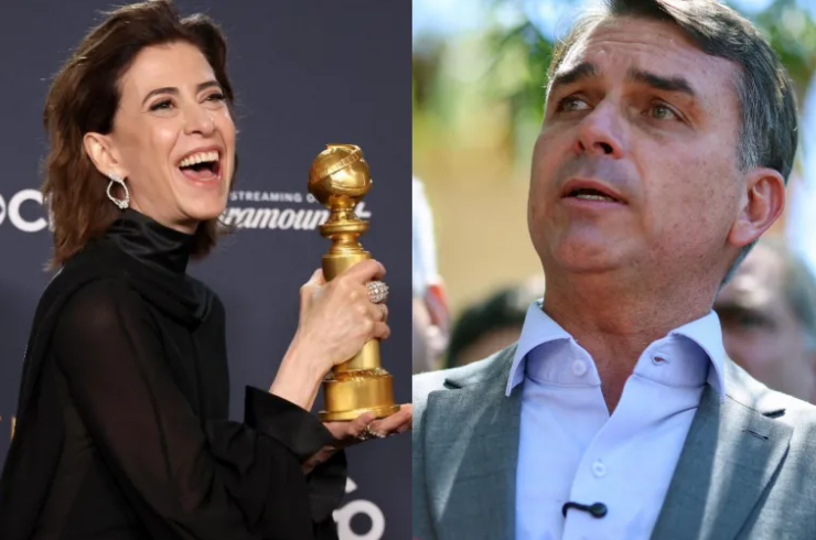 Fernanda Torres e Flávio Bolsonaro.